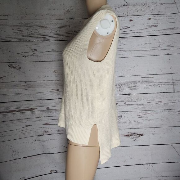 Paper Denim & Cloth Cream Sleeveless Wool Sweater XS - Picture 4 of 10